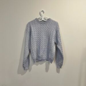 M.A.T | vintage periwinkle cable knit sweater womens medium wool acrylic cozy
